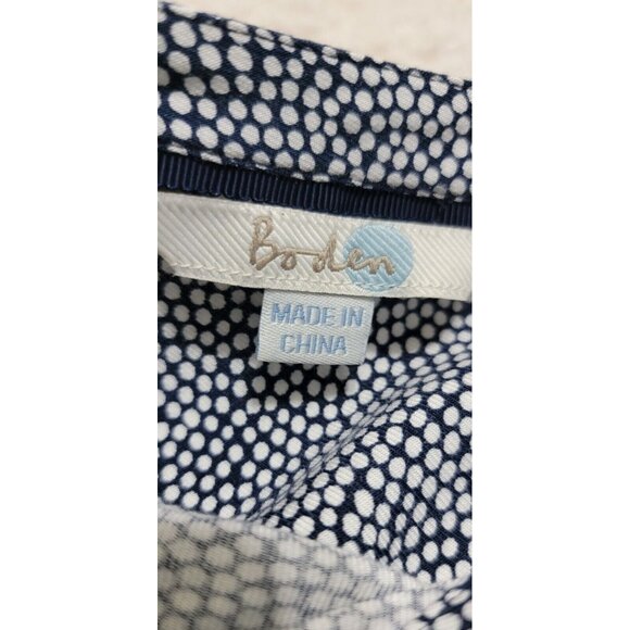 Boden Womens Blue White Polka Dots Half Button Up Dress Long‎ Sleeve Size 6R - Picture 6 of 11